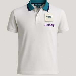 BOAST USA Vintage Womens‎ Tennis Polo Shirt – Size S – White – NWT
